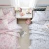 imageLaura Ashley  Twin Bedding Bundle Includes Reversible Comforter with Matching Sham ampamp Cotton Percale Sheet Set Crisp ampamp Cool Floral Dorm Room EssentialsDelphine Mauve Pink