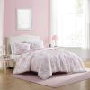 imageLaura Ashley  Twin Bedding Bundle Includes Reversible Comforter with Matching Sham ampamp Cotton Percale Sheet Set Crisp ampamp Cool Floral Dorm Room EssentialsDelphine Mauve Pink