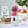 imageLaura Ashley Portable Blender for Smoothies by VQ  Compact Powerful ampamp Easy to use USB Rechargeable Mini Blender for Shakes and Smoothies with 450 mL Bottle  Smoothie Blender for KitchenGymTravelElveden White Portable Smoothie Maker