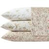 imageLaura Ashley  Queen Sheets Soft Sateen Cotton Bedding Set  Sleek Smooth ampamp Breathable Home Decor Spring Bloom Periwinkle QueenLittle Darlings Beige