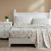 imageLaura Ashley  Queen Sheets Soft Sateen Cotton Bedding Set  Sleek Smooth ampamp Breathable Home Decor Spring Bloom Periwinkle QueenLittle Darlings Beige