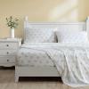 imageLaura Ashley  Queen Sheets Soft Sateen Cotton Bedding Set  Sleek Smooth ampamp Breathable Home Decor Spring Bloom Periwinkle QueenPetite Rose Gold