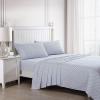imageLaura Ashley  Queen Sheets Soft Sateen Cotton Bedding Set Sleek Smooth ampamp Breathable Room Essentials Tierney Grey QueenBlossoming Blue