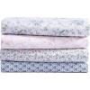 imageLaura Ashley  Queen Sheets Soft Sateen Cotton Bedding Set Sleek Smooth ampamp Breathable Room Essentials Tierney Grey QueenBlossoming Blue