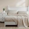 imageLaura Ashley  Queen Sheets Soft Sateen Cotton Bedding Set Sleek Smooth ampamp Breathable Room Essentials Tierney Grey QueenBonnie Beige
