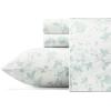 imageLaura Ashley  Queen Sheets Soft Sateen Cotton Bedding Set Sleek Smooth ampamp Breathable Room Essentials Tierney Grey QueenFern Blue