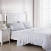 imageLaura Ashley  Queen Sheets Soft Sateen Cotton Bedding Set Sleek Smooth ampamp Breathable Room Essentials Tierney Grey QueenGarden Muse Pink