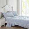 imageLaura Ashley  Queen Sheets Soft Sateen Cotton Bedding Set Sleek Smooth ampamp Breathable Room Essentials Tierney Grey QueenLavange Vine BlueWhite
