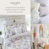 imageLaura Ashley  Queen Sheets Soft Sateen Cotton Bedding Set Sleek Smooth ampamp Breathable Room Essentials Tierney Grey QueenLottie Blue