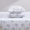 imageLaura Ashley  Queen Sheets Soft Sateen Cotton Bedding Set Sleek Smooth ampamp Breathable Room Essentials Tierney Grey QueenRena Teal
