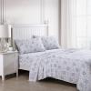 imageLaura Ashley  Queen Sheets Soft Sateen Cotton Bedding Set Sleek Smooth ampamp Breathable Room Essentials Tierney Grey QueenRena Teal