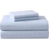 imageLaura Ashley  Queen Sheet Set Cotton Flannel Bedding Brushed for Extra Softness ampamp Comfort Bright Blush QueenSerene Blue
