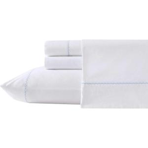 imageLaura Ashley  Queen Sheet Set Cotton Flannel Bedding Brushed for Extra Softness ampamp Comfort Bright Blush QueenBlue