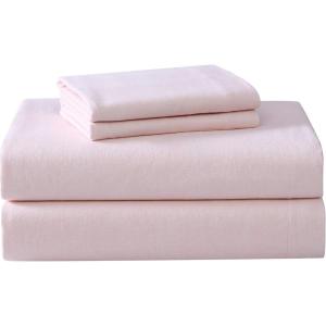 imageLaura Ashley  Queen Sheet Set Cotton Flannel Bedding Brushed for Extra Softness ampamp Comfort Bright Blush QueenBright Blush
