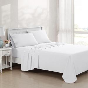 imageLaura Ashley Queen Sheet Set Luxury Sateen Cotton Bedding 800 Thread Count Soft ampamp Smooth for Year Rouse Use Coquette Room Decor Solid Pink QueenWhite