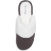 imageLaura Ashley Womens Rugged Micro Suede Memory Foam Fluffy Slippers with Wide Faux Fur Collar Slide On Indoor Outdoor House ShoesDark Brown
