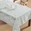 imageLaura Ashley Annaleigh Tablecloth Jacquard Fabric Wrinkle Resistant for Dining Holiday Party Wedding or Banquet 60quot x 84quot IvorySage