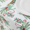 imageLaura Ashley Decorative Tablecloth Wrinkle and Stain Resistant Spillproof Water Repellent Easy Care Washable Polyester Fabric for Dining Kitchen Holiday and Party 60quot x 84quot CharlotteCandy Cane