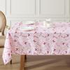 imageLaura Ashley Decorative Tablecloth Wrinkle and Stain Resistant Spillproof Water Repellent Easy Care Washable Polyester Fabric for Dining Kitchen Holiday and Party 60quot x 84quot CharlottePink Candy Cane