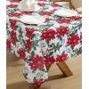 imageLaura Ashley Decorative Tablecloth Wrinkle and Stain Resistant Spillproof Water Repellent Easy Care Washable Polyester Fabric for Dining Kitchen Holiday and Party 60quot x 84quot CharlotteChristmas Floral