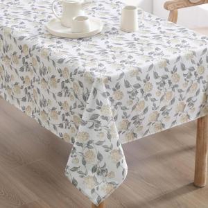imageLaura Ashley Decorative Tablecloth Wrinkle and Stain Resistant Spillproof Water Repellent Easy Care Washable Polyester Fabric for Dining Kitchen Holiday and Party 60quot x 84quot CharlotteHydrangea Taupe