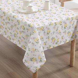 imageLaura Ashley Decorative Tablecloth Wrinkle and Stain Resistant Spillproof Water Repellent Easy Care Washable Polyester Fabric for Dining Kitchen Holiday and Party 60quot x 84quot CharlotteLemon Floral
