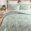 imageLaura Ashley  Twin Comforter Set Cotton Floral Bedding with Matching Sham OekoTex Certified Dorm Essentials Heather Garden PinkRosemoore Teal