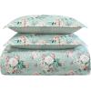 imageLaura Ashley  Twin Comforter Set Cotton Floral Bedding with Matching Sham OekoTex Certified Dorm Essentials Heather Garden PinkRosemoore Teal