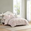 imageLaura Ashley  Twin Comforter Set Reversible Floral Bedding with Matching Sham Bonus Breakfast Pillow ampamp Square Pillow Cover Dorm Essentials Gosford PinkGosford Pink