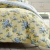 imageLaura Ashley  Twin Comforter Set Reversible Floral Bedding with Matching Sham Bonus Breakfast Pillow ampamp Square Pillow Cover Dorm Essentials Gosford PinkYellowBlueGreen