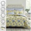 imageLaura Ashley  Twin Comforter Set Reversible Floral Bedding with Matching Sham Bonus Breakfast Pillow ampamp Square Pillow Cover Dorm Essentials Gosford PinkYellowBlueGreen