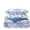 imageLaura Ashley  Twin Comforter Set Reversible Floral Bedding with Matching Sham Bonus Breakfast Pillow ampamp Square Pillow Cover Dorm Essentials Gosford PinkElise Blue