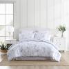 imageLaura Ashley  Twin Comforter Set Cotton Floral Bedding with Matching Sham OekoTex Certified Dorm Essentials Heather Garden PinkBelinda Chambray Blue