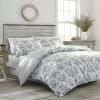 imageLaura Ashley  Duvet Set Super Soft ampamp Cozy Bedding Includes Matching Shams ampamp Bonus Throw Pillow Covers Luxurious Home Decor Hope Patchwork Blue TwinAnnalise Floral Grey