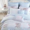 imageLaura Ashley  Duvet Set Super Soft ampamp Cozy Bedding Includes Matching Shams ampamp Bonus Throw Pillow Covers Luxurious Home Decor Hope Patchwork Blue TwinHope Patchwork Blue