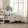 imageLaura Ashley  Twin Duvet Cover Set Reversible Floral Cotton Bedding with Matching Sham MediumWeight for Year Round Use Dorm Essentials Arundel GreyRoses Gold