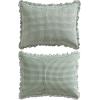 imageLaura Ashley  Twin Quilt Set PreWashed Cotton Bedding with Matching Sham Lightweight for Year Round Use Dorm Essentials OekoTex Certified Gracies Gingham GreenKing