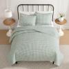 imageLaura Ashley  Twin Quilt Set PreWashed Cotton Bedding with Matching Sham Lightweight for Year Round Use Dorm Essentials OekoTex Certified Gracies Gingham GreenTwin