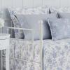 imageLaura Ashley  Twin Quilt Set Reversible Cotton Bedding with Matching Sham MediumWeight for Year Round Use Dorm Essentials Amberley Soft BlueWalled Garden Skydust