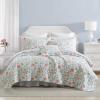 imageLaura Ashley  Twin Quilt Set Reversible Cotton Bedding with Matching Sham MediumWeight for Year Round Use Dorm Essentials Amberley Soft BlueEmilie Blue