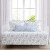 imageLaura Ashley  Twin Quilt Set Reversible Cotton Bedding with Matching Sham MediumWeight for Year Round Use Dorm Essentials Amberley Soft BlueWalled Garden Skydust