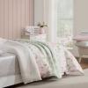imageLaura Ashley  Euro Sham 100 Cotton with Contrast Border Throw Pillow Cover for Bed or Couch OekoTex Certified Mila Pink 26quot x 26quotMila Green