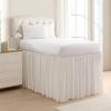 imageLaura Ashley  Bed Skirt Refined Softness ampamp WrinkleResistant Twin XL Bedding Tailored 3Sided Design w 42 Drop and Center Splits PinkWhite
