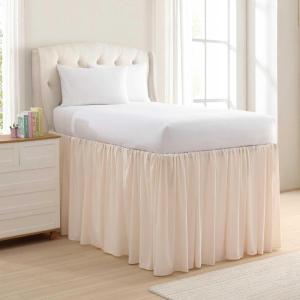 imageLaura Ashley  Bed Skirt Refined Softness ampamp WrinkleResistant Twin XL Bedding Tailored 3Sided Design w 42 Drop and Center Splits PinkPink