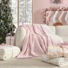 imageLaura Ashley  Twin Heated Blanket UltraSoft Plush Throw Blanket with Sherpa Reverse Medium Weight Bedding with 10 Heat Settings ampamp Auto ShutOff Clarabelle PinkWistful Blooms Beige