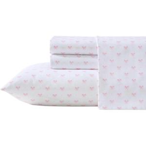 imageLaura Ashley  Kids Sheet Set UltraSoft ampamp Breathable Toddler Bedding with Matching Pillowcases WrinkleResistant Ideal Girl Room Essentials Lovely Bows Pink Twin