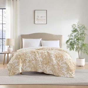 imageLaura Ashley  Twin Heated Blanket UltraSoft Plush Throw Blanket with Sherpa Reverse Medium Weight Bedding with 10 Heat Settings ampamp Auto ShutOff Clarabelle PinkBedford Beige