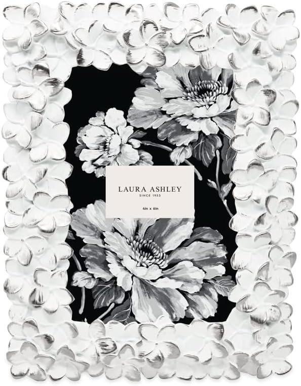 imageLaura Ashley 5x7 Powder Blue Flower Textured HandCrafted Resin Picture Frame wEasel ampamp Hook for Tabletop ampamp Wall Display Decorative Floral Design Home Dcor Photo Gallery Art 5x7 Powder BlueWhite w Silver