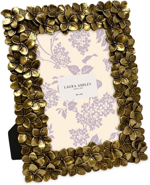 imageLaura Ashley 5x7 Powder Blue Flower Textured HandCrafted Resin Picture Frame wEasel ampamp Hook for Tabletop ampamp Wall Display Decorative Floral Design Home Dcor Photo Gallery Art 5x7 Powder BlueGold