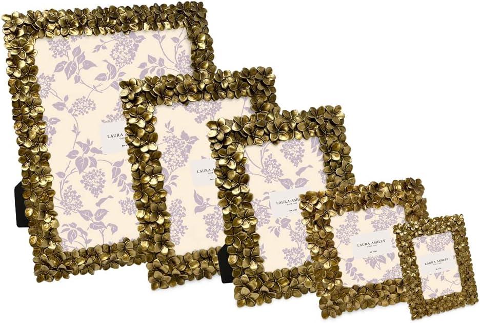 imageLaura Ashley 5x7 Powder Blue Flower Textured HandCrafted Resin Picture Frame wEasel ampamp Hook for Tabletop ampamp Wall Display Decorative Floral Design Home Dcor Photo Gallery Art 5x7 Powder BlueGold